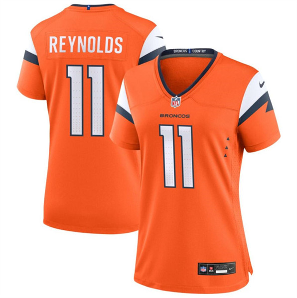 Women's Denver Broncos #11 Josh Reynolds Orange 2024 Stitched Jersey(Run Small)