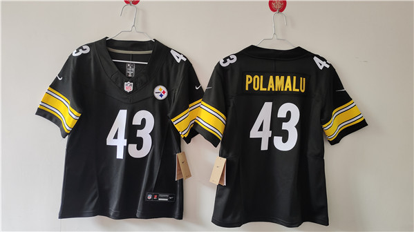 Women's Pittsburgh Steelers #43 Troy Polamalu F.U.S.E. Black Vapor Football Stitched Jersey(Run Small)