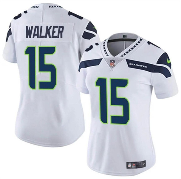 Women's Seattle Seahawks #15 P.J. Walker White Vapor Limited Football Stitched Jersey(Run Small)