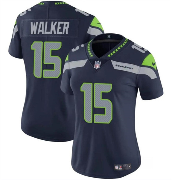 Women's Seattle Seahawks #15 P.J. Walker Navy Vapor Limited Football Stitched Jersey(Run Small)
