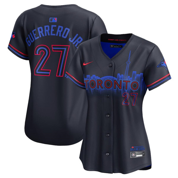Women's Toronto Blue Jays #27 Vladimir Guerrero Jr. Black 2024 City Connect Limited Stitched Baseball Jersey(Run Small)