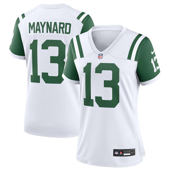 Women's New York Jets #13 Don Maynard White Classic Alternate Football Stitched Jersey(Run Small)