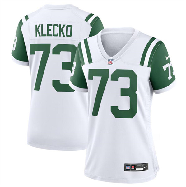 Women's New York Jets #73 Joe Klecko White Classic Alternate Football Stitched Jersey(Run Small)