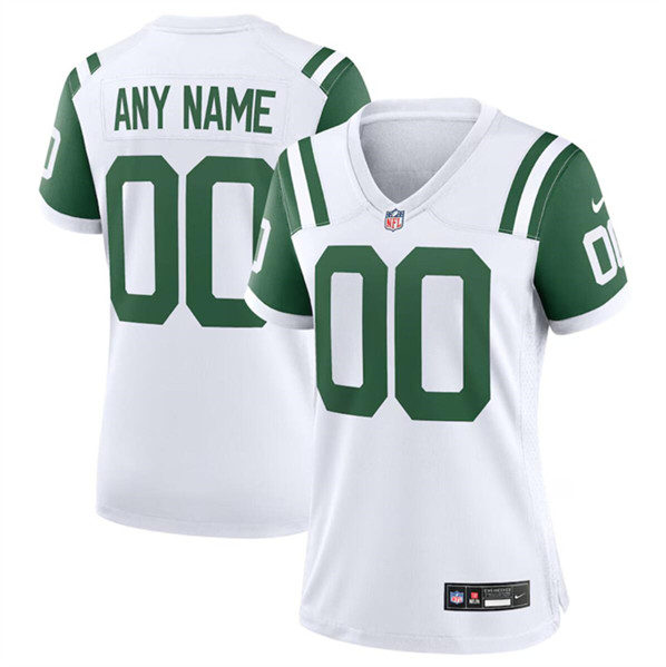 Women's New York Jets Active Player Custom White Classic Alternate Football Stitched Jersey(Run Small)