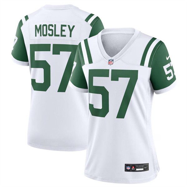 Women's New York Jets #57 C.J. Mosley White Classic Alternate Football Stitched Jersey(Run Small)