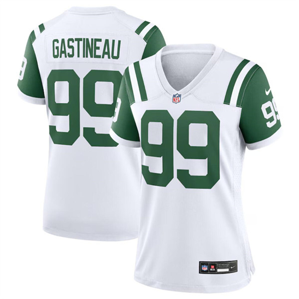 Women's New York Jets #99 Mark Gastineau White Classic Alternate Football Stitched Jersey(Run Small)