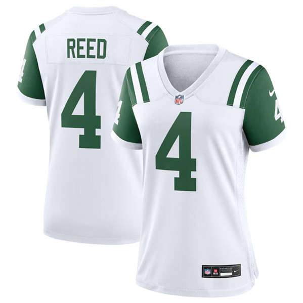 Women's New York Jets #4 D.J. Reed White Classic Alternate Football Stitched Jersey(Run Small)