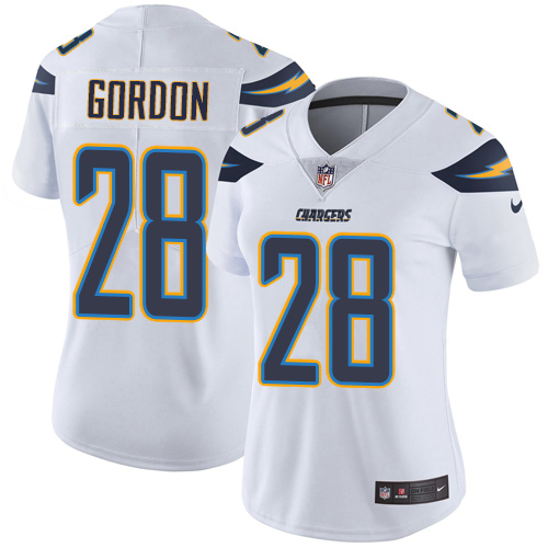 Women's Los Angeles Chargers #28 Melvin Gordon White Vapor Untouchable Limited Stitched NFL Jersey