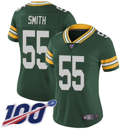 Women's Packers #55 Za'Darius Smith 100th Season Green Vapor Untouchable Stitched NFL Limited Jersey