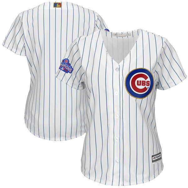 Women's Chicago Cubs Majestic Fashion White/Gold 2017 Gold Program Cool Base Team Stitched MLB Jersey