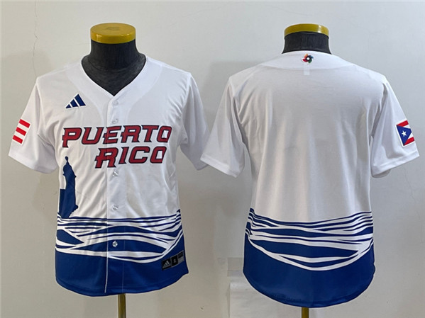 Youth Puerto Rico Baseball Blank 2023 White World Baseball Classic ...