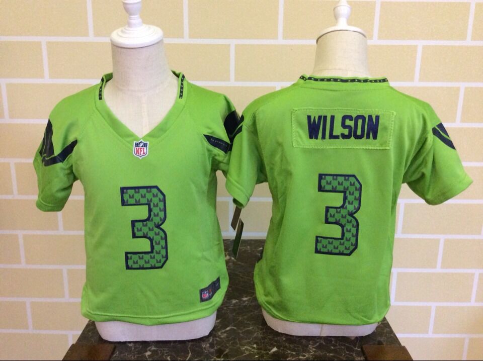 Toddler Nike Seattle Seahawks #3 Russell Wilson Green Stitched NFL Jersey