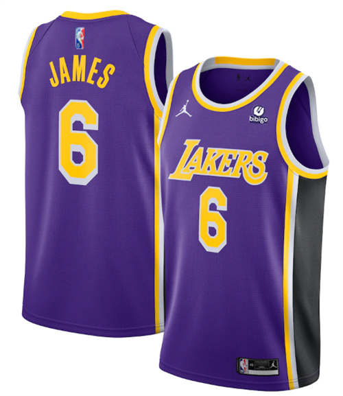 Youth Los Angeles Lakers #6 LeBron James Purple 75th Anniversary City Edition Stitched Jersey