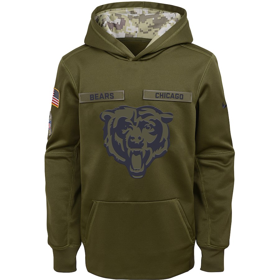 Youth Chicago Bears Salute to Service Pullover Performance NFL Hoodie ...