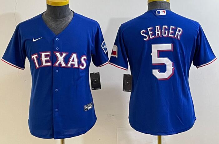 Toddler Texas Rangers #5 Corey Seager Royal With Patch Stitched Baseball Jersey