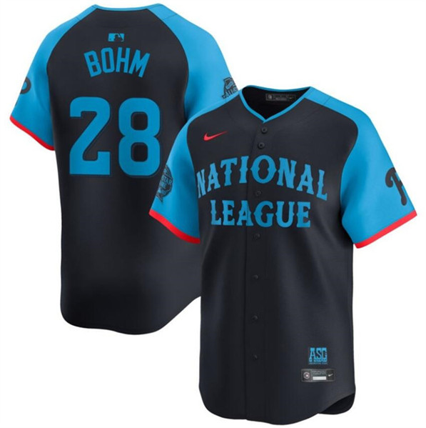 Youth National League #28 Alec Bohm Navy 2024 All-Star Limited Stitched Baseball Jersey