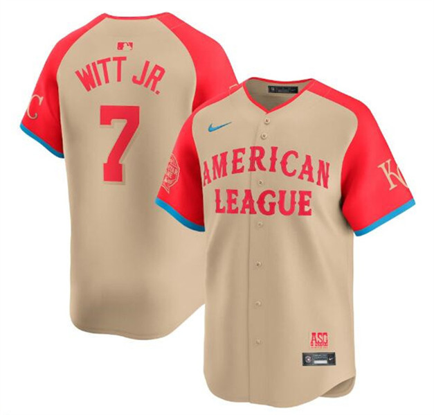 Youth American League #7 Bobby Witt Jr. Cream 2024 All-Star Limited Stitched Jersey