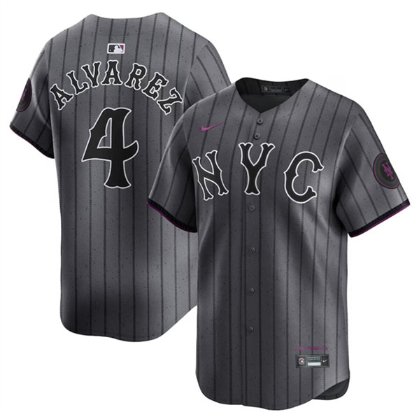 Youth New York Mets #4 Francisco Alvarez Graphite 2024 City Connect Limited Stitched Jersey