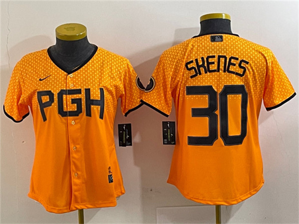 Youth Pittsburgh Pirates #30 Paul Skenes Gold City Connect Stitched Jersey