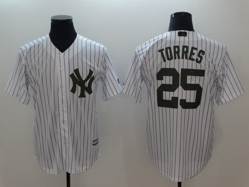 Youth MLB New York Yankees #25 Gleyber Torres White Cool Base Stitched Jersey