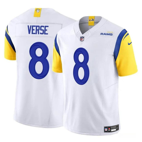 Youth Los Angeles Rams #8 Jared Verse White 2024 Draft F.U.S.E. Vapor Untouchable Football Stitched Jersey