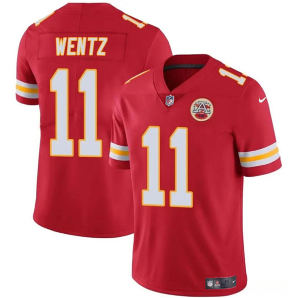 Youth Kansas City Chiefs #11 Carson Wentz Red Vapor Untouchable Limited Football Stitched Jersey