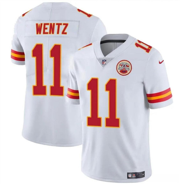 Youth Kansas City Chiefs #11 Carson Wentz White Vapor Untouchable Limited Football Stitched Jersey