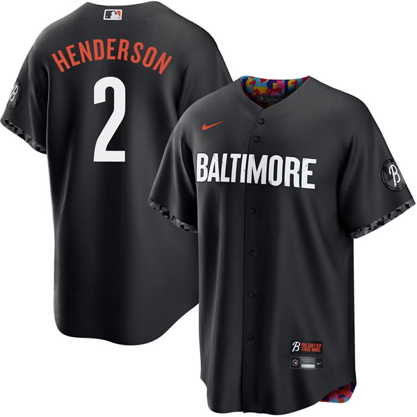 Youth Baltimore Orioles #2 Gunnar Henderson Black 2023 City Connect Stitched Baseball Jersey
