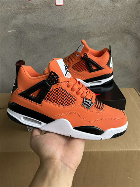 Women's Running weapon Air Jordan 4 Orange Shoes 097