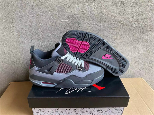 Men's Hot Sale Running weapon Air Jordan 4 Gray/Pink Shoes 207