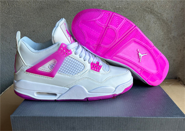 Men's Hot Sale Running weapon Air Jordan 4 White/Pink Shoes 208