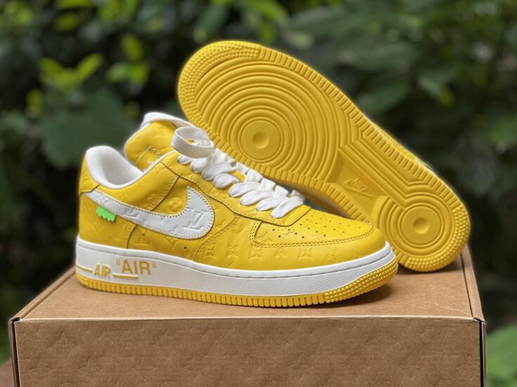 Men's Air Force 1 Top Quality Yellow/White Shoes 058 [Men shoes-Air ...