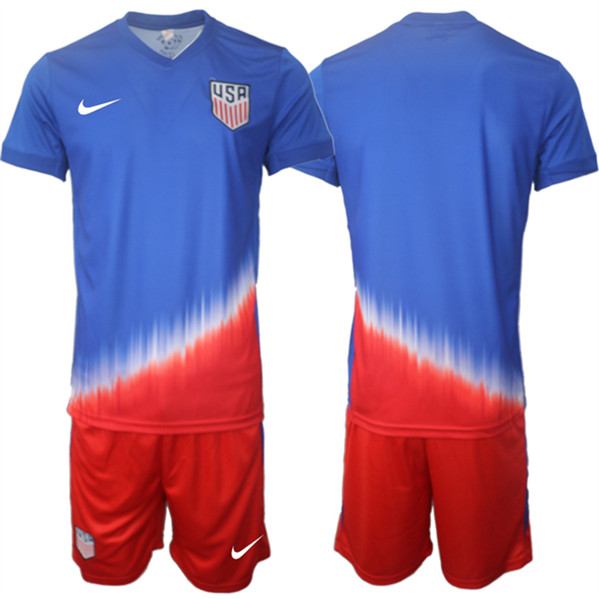 Men's American Team Custom 2024-25 Royal Away Soccer Jersey Suit